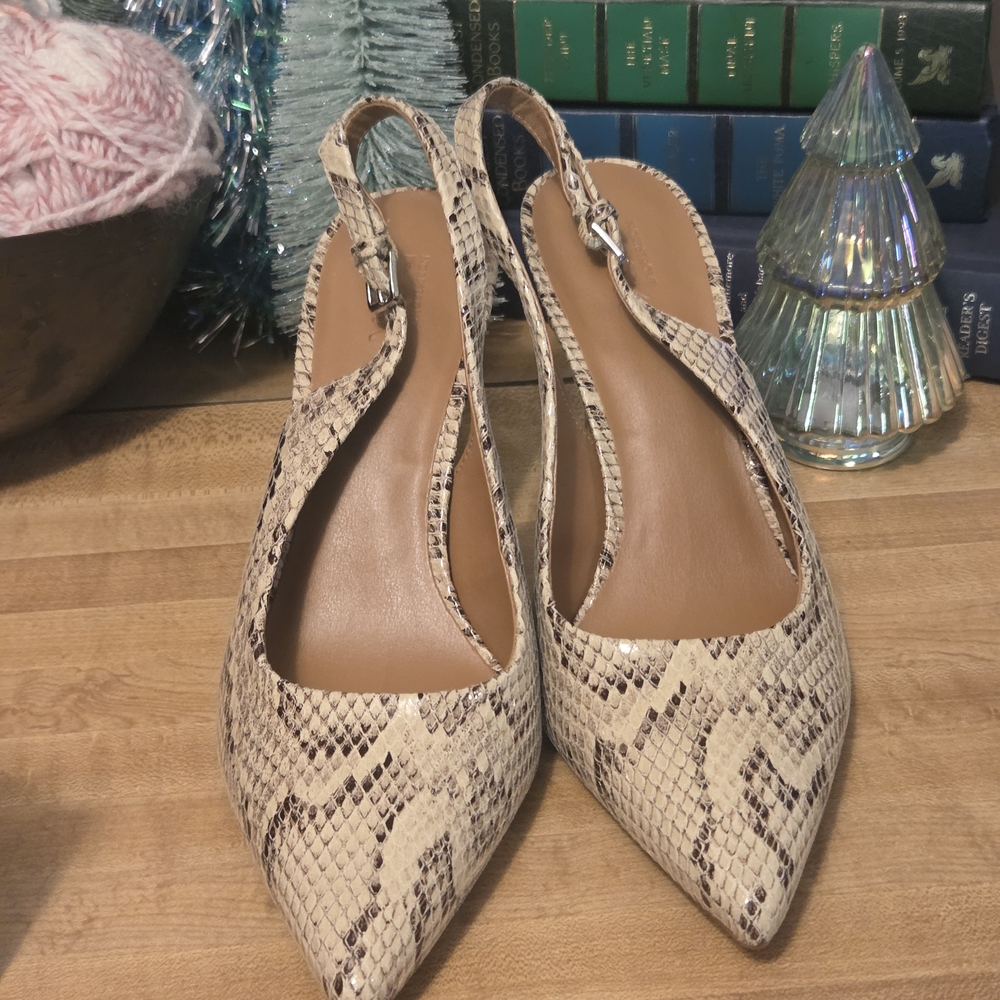 The Sak Snakeskin Pattern Slingback Heels